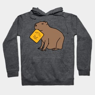 Capybara with Positive Vibes Smiley Face Hoodie